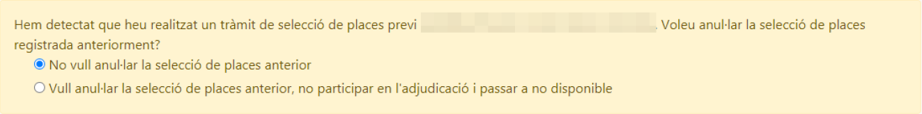 Adjudicacions interinitats 2021 22. Exemple 2. Renúncia