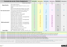 Comissions de serveis 2025 26. Motius i ordre de prelació. Petit