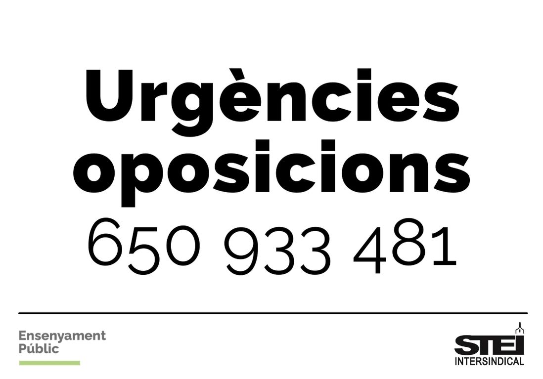 TELÈFON URGÈNCIES OPOSICIONS DOCENTS 2024