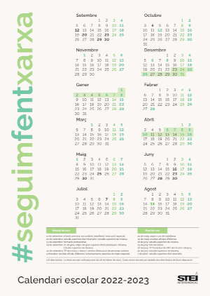Calendari escolar 2022 23 petit